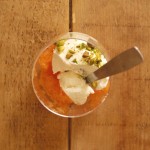 Chamomile Cantaloupe Granita with Lime Yoghurt Mousse