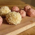 Scotch eggs before frying